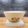 Chickadee Spring Serving Bowl Beige Embossed Ceramic by Blue Sky 7 in (17 cm)