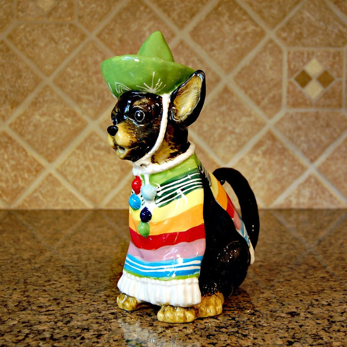 Chihuahua Dog Teapot Mexican Folk Art Ceramic Animal Tea Pot Blue Sky Goldminc