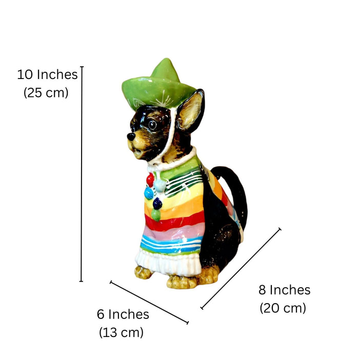 Chihuahua Dog Teapot Mexican Folk Art Ceramic Animal Tea Pot Blue Sky Goldminc