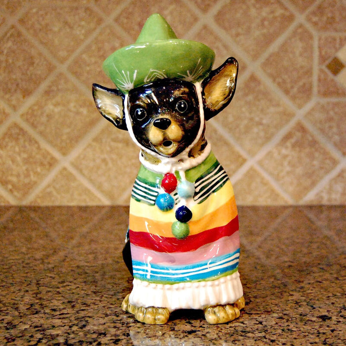 Chihuahua Dog Teapot Mexican Folk Art Ceramic Animal Tea Pot Blue Sky Goldminc