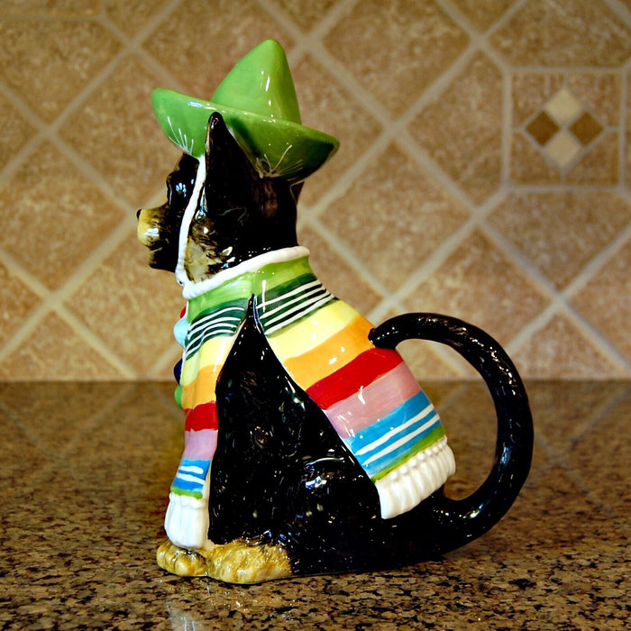 Chihuahua Dog Teapot Mexican Folk Art Ceramic Animal Tea Pot Blue Sky Goldminc