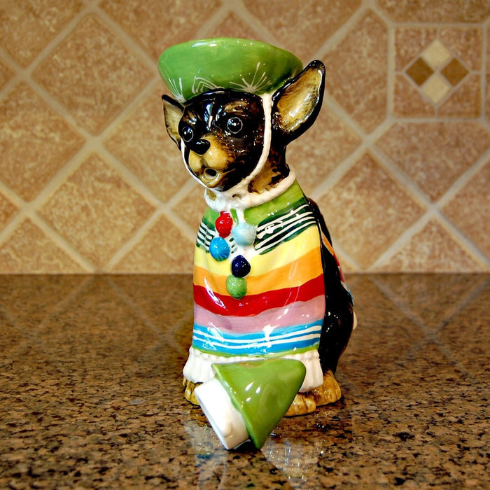 Chihuahua Dog Teapot Mexican Folk Art Ceramic Animal Tea Pot Blue Sky Goldminc