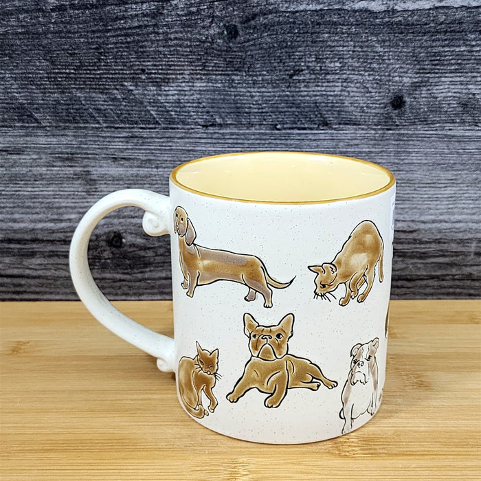 Chihuahua English French Dachshund Dog Cat Coffee Mug Ceramic 21oz Cup Blue Sky