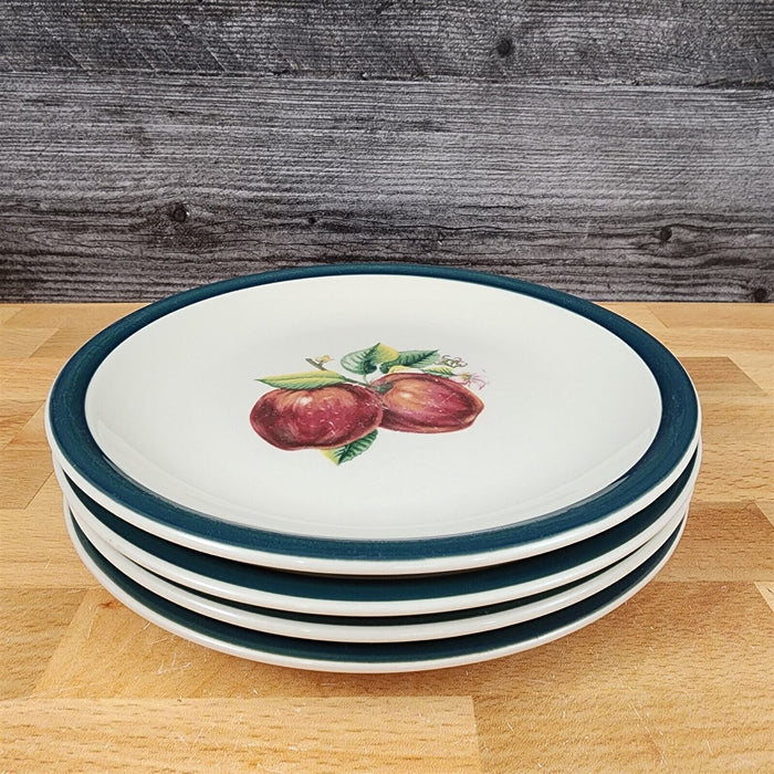 China Pearl Casuals Apples 4 Salad Plate Set Dinnerware Tableware 7 5/8"