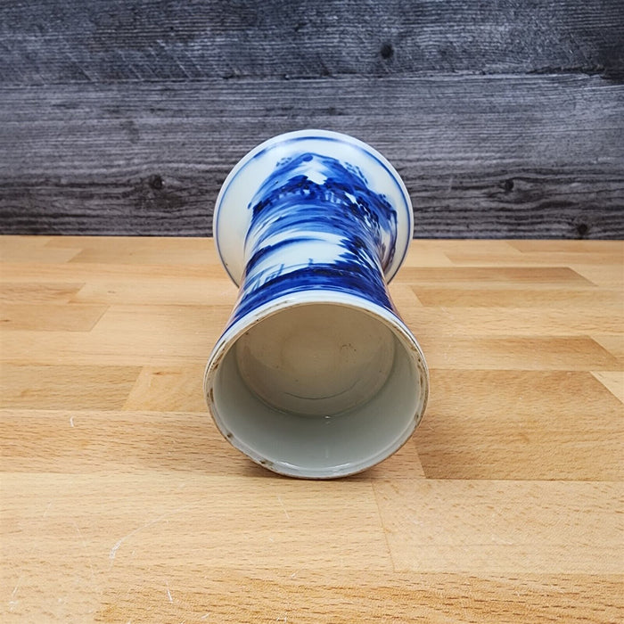 Chinese Vase Cobalt Blue & White Porcelain Floral Plant Holder