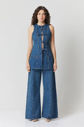 Clara Sleeveless Set Mid Blue - SODA Fashion Haus