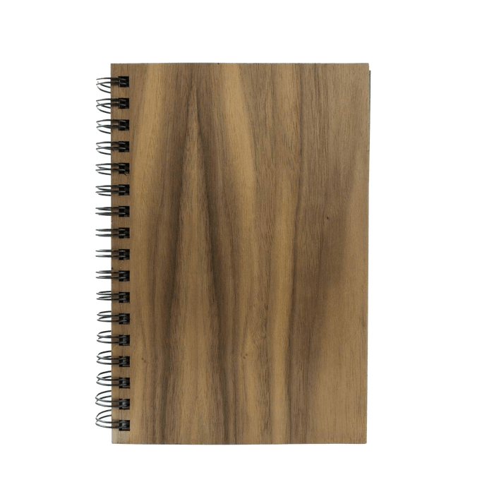 Walnut / Lined Custom Classic Wood Spiral Journal - Corporate Gifts