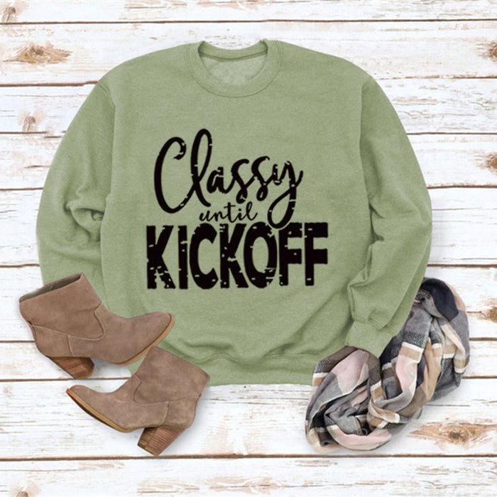 Olive sweater (black font) / S