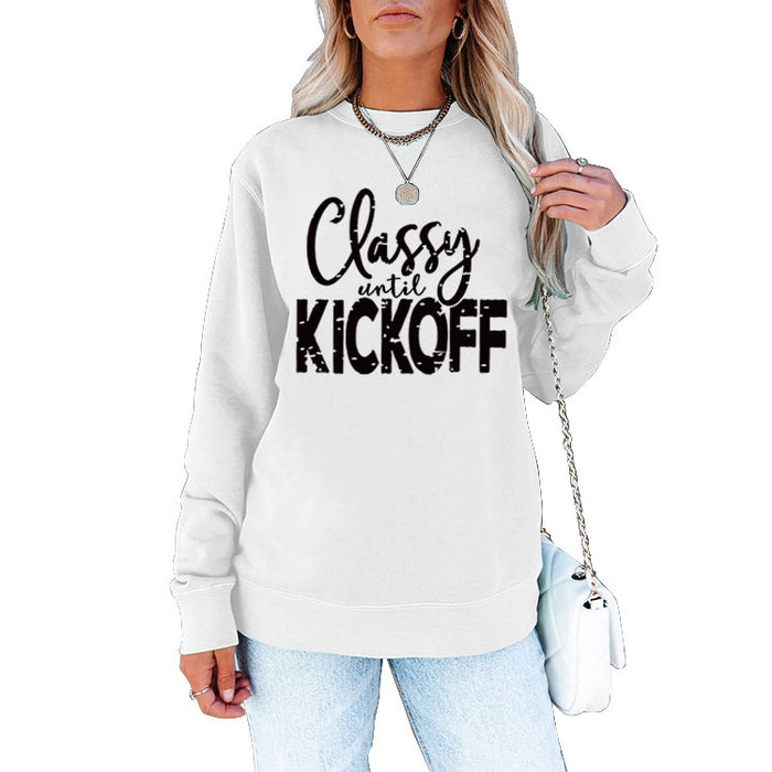 Classy Until Printed Loose Tops Long Sleeve Loose Sweatshirt
