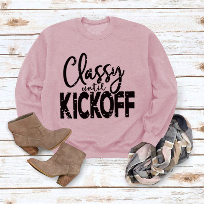 Classy Until Printed Loose Tops Long Sleeve Loose Sweatshirt