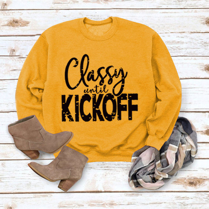Yellow sweater (black font) / S