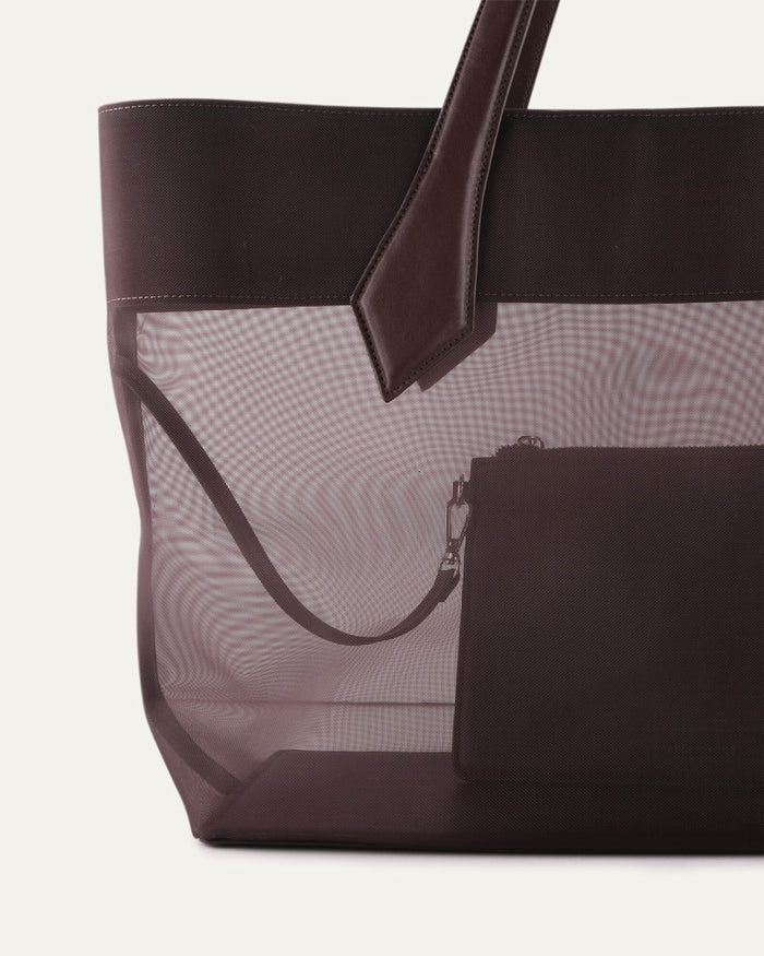CLEMENT TOTE BAG CHOCOLATE MESH