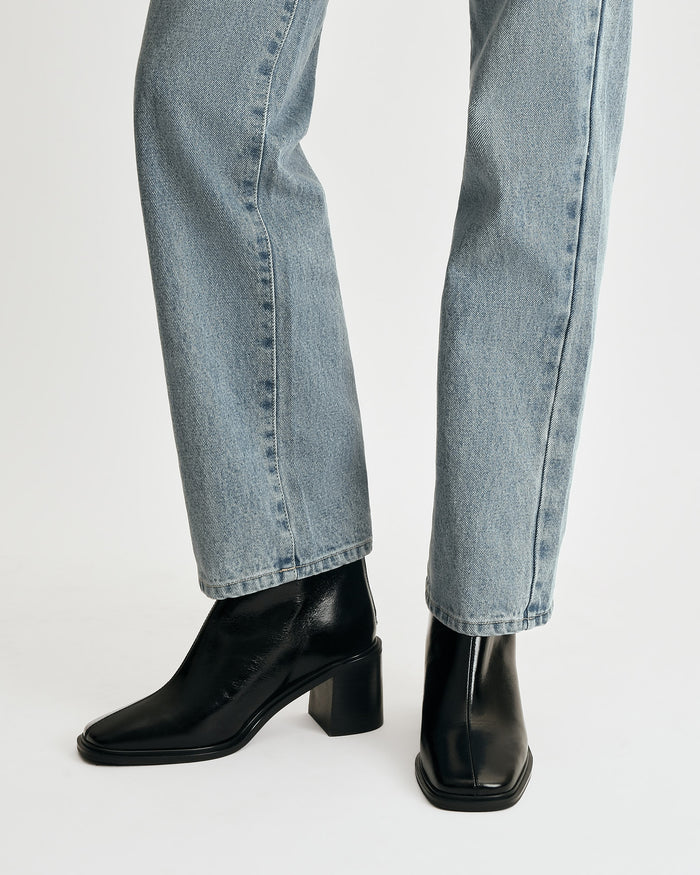 COLBY MID ANKLE BOOTS BLACK LEATHER