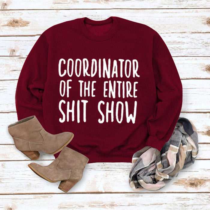 Red wine sweater (white font) / S