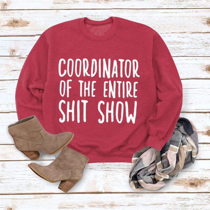 Red sweater (white font) / S
