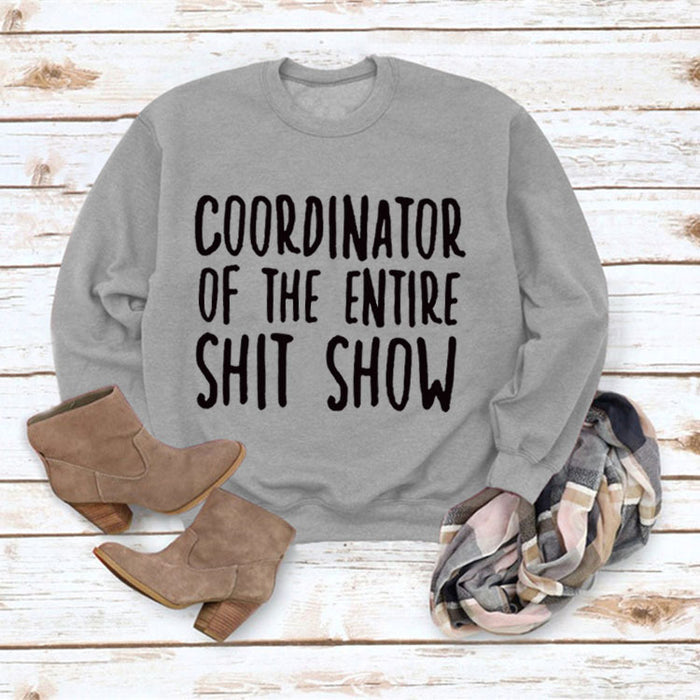 Grey sweater (black font) / S