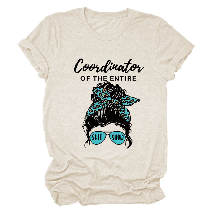 Coordinator of The Entire Stylish Crewneck Short-sleeved T-Shirt