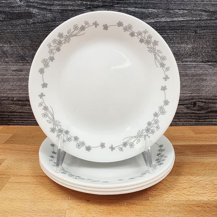 Corelle Corning Ribbon Bouquet Set of 4 Bread Butter Plate Ceramic 6 3/4" Floral