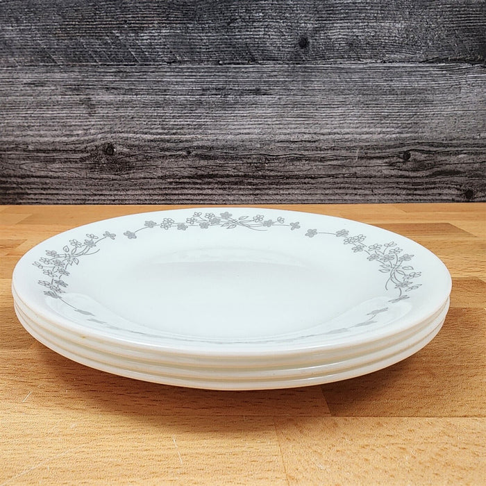 Corelle Corning Ribbon Bouquet Set of 4 Bread Butter Plate Ceramic 6 3/4" Floral