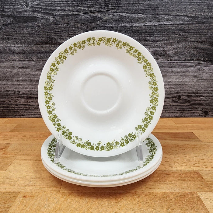 Corelle Corning Spring Blossom Set of 3 Flat Cup & Saucer with Hook Handle Mugs