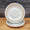 Corelle Corning Woodland Brown 4 Saucer Plate Set Ceramic 6" (15cm) Floral Edge