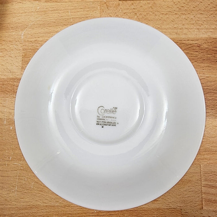 Corelle Corning Woodland Brown 4 Saucer Plate Set Ceramic 6" (15cm) Floral Edge