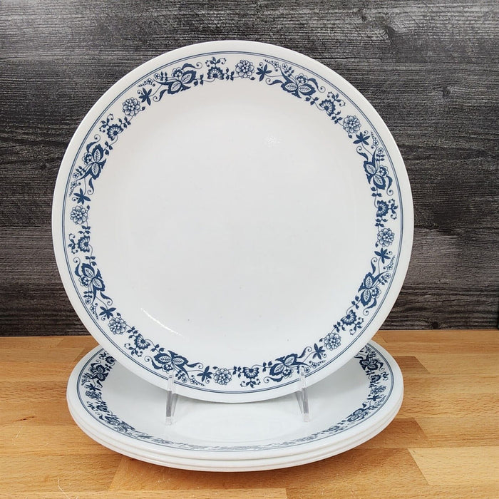 Corelle Old Town Blue Set of 4 Dinner Plate 10.25" 26cm Corning Onion Design