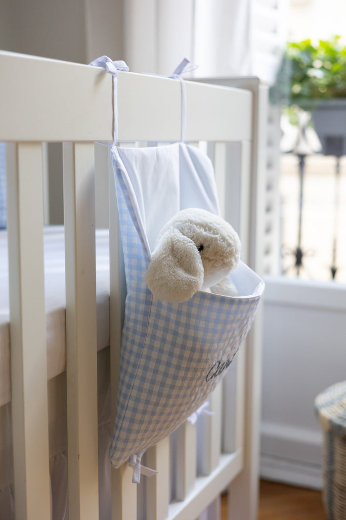 Cot and bed pocket - Vichy Blue