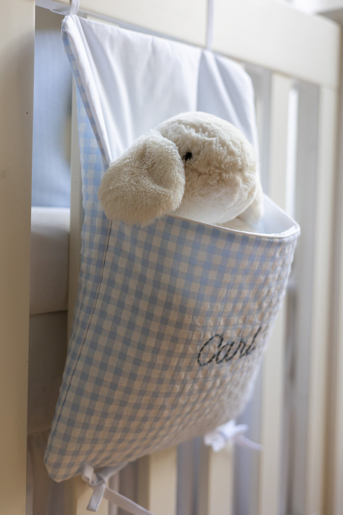 Cot and bed pocket - Vichy Blue