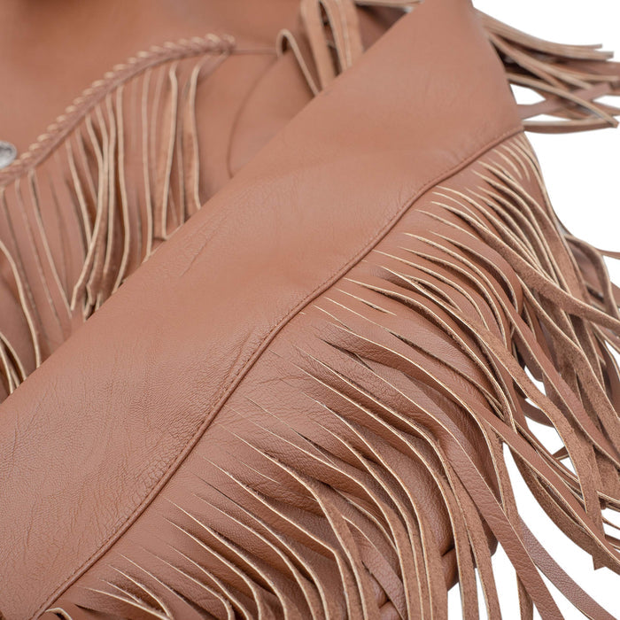 Cowboy Traditional Leather Western Jacket with Fringe Halloween Costume