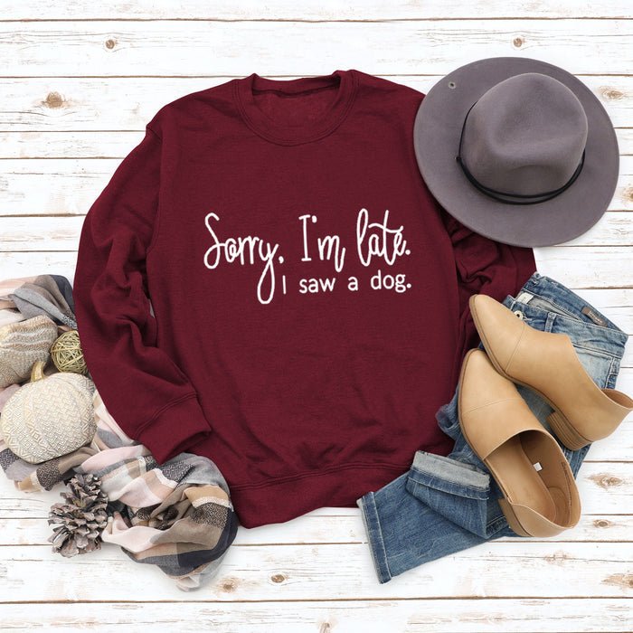Wine red sweater (white font) / S