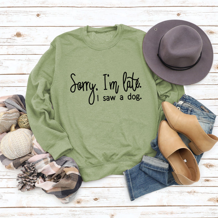 Olive green sweater (black font) / S