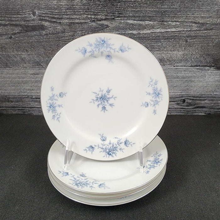 Crown Empire Duchess Set of 4 Bread and Butter Plate 6 5/8" Floral Silver Rim