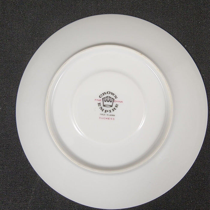 Crown Empire Duchess Set of 4 Cup and Saucer Ceramic Floral Silver Rim