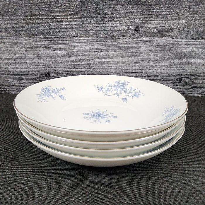 Crown Empire Duchess Set of 4 Fruit Sauce Dessert Bowl 5 3/4" Floral Silver Rim
