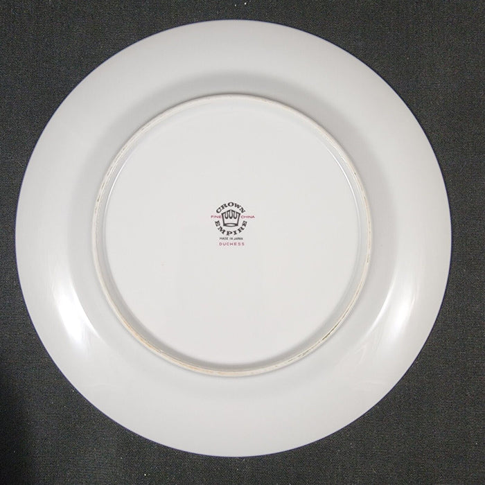Crown Empire Duchess Set of 4 Salad Plate 7 5/8" Floral with Silver Rim Ceramic