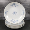 Crown Empire Duchess Set of 4 Soup Bowl 7 5/8" Floral Silver Rim Ceramic