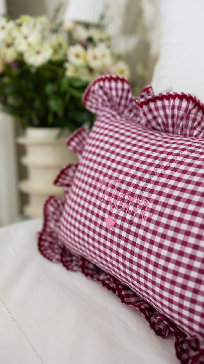 Cushion cover - Vichy Burgundy
