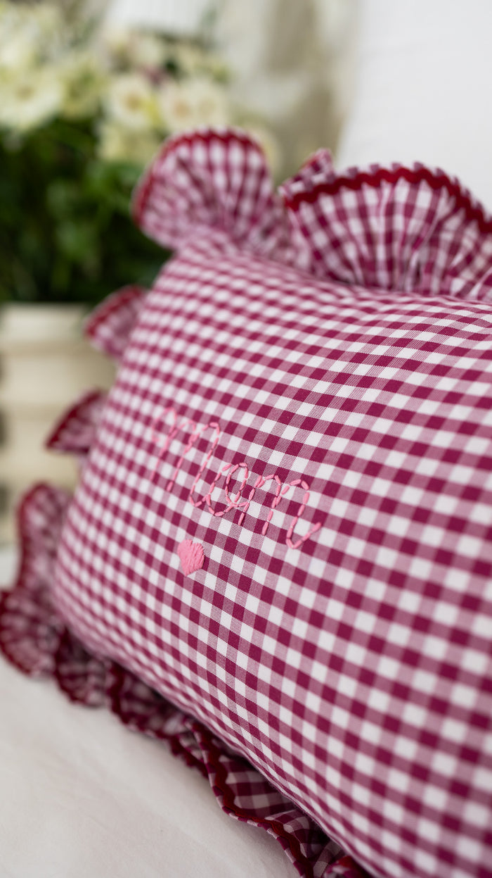 Cushion cover - Vichy Burgundy