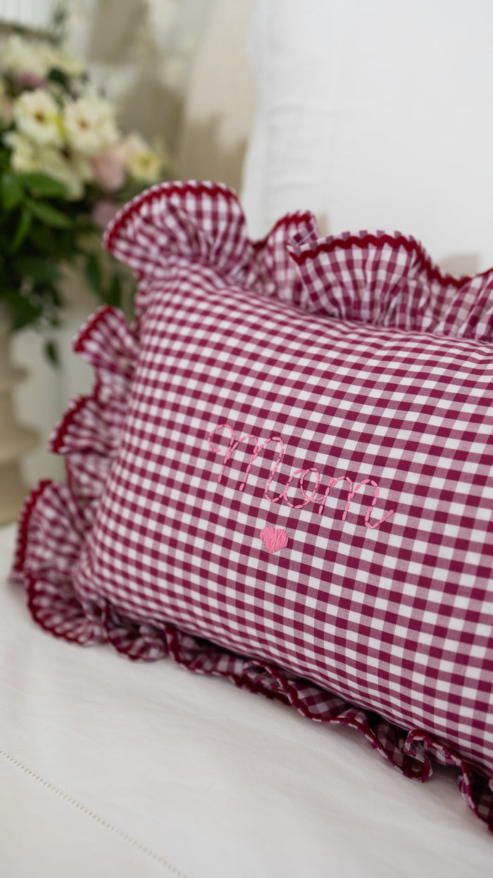 Cushion cover - Vichy Burgundy