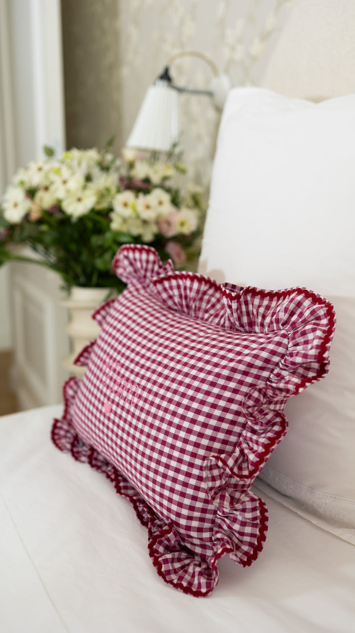 Cushion cover - Vichy Burgundy