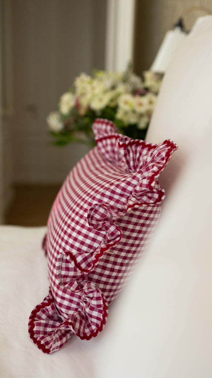 Cushion cover - Vichy Burgundy