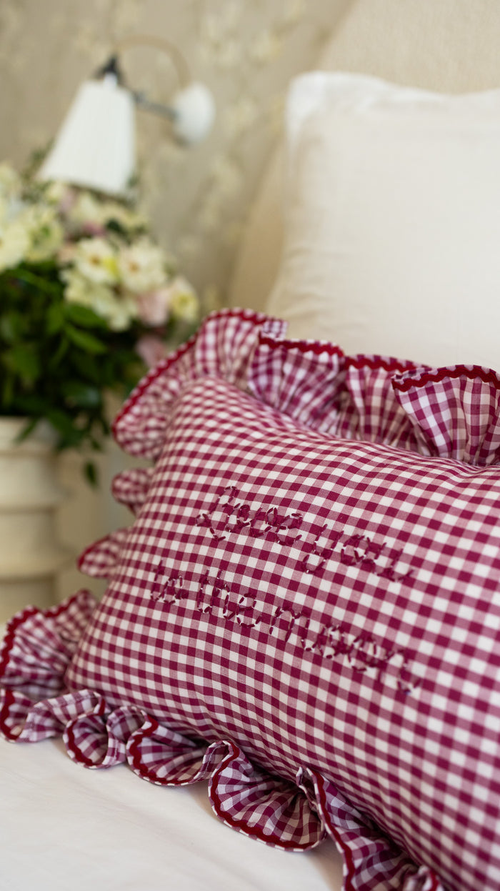 Cushion cover - Vichy Burgundy