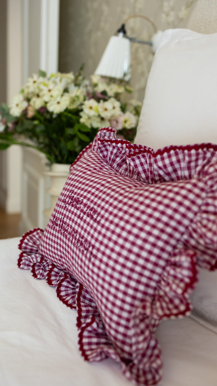 Cushion cover - Vichy Burgundy