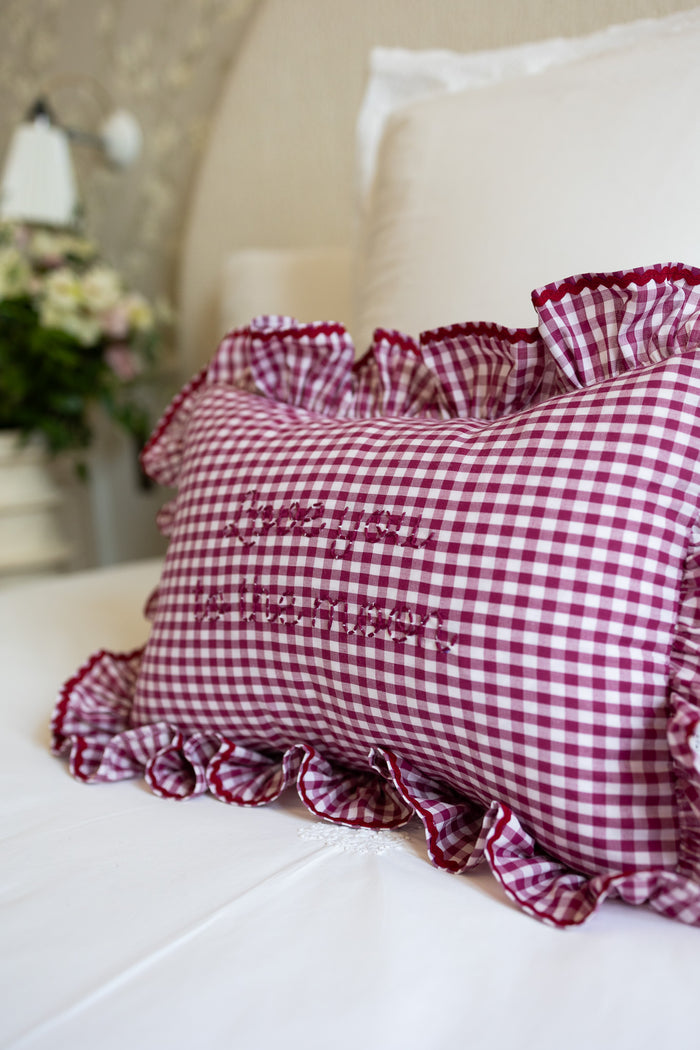 Cushion cover - Vichy Burgundy