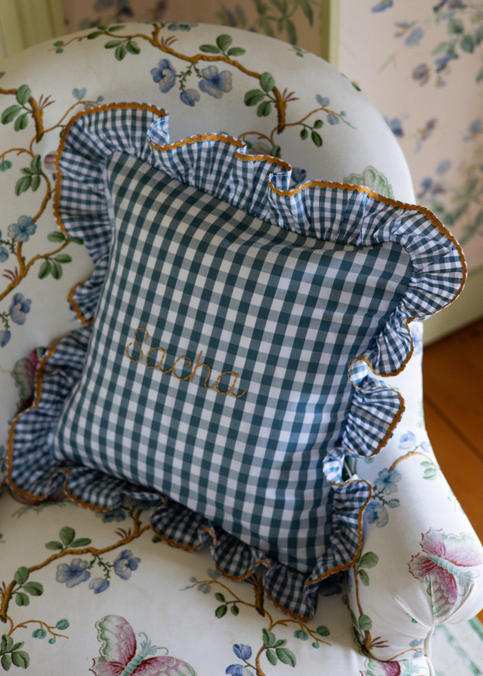 Cushion cover - Vichy Dark Green