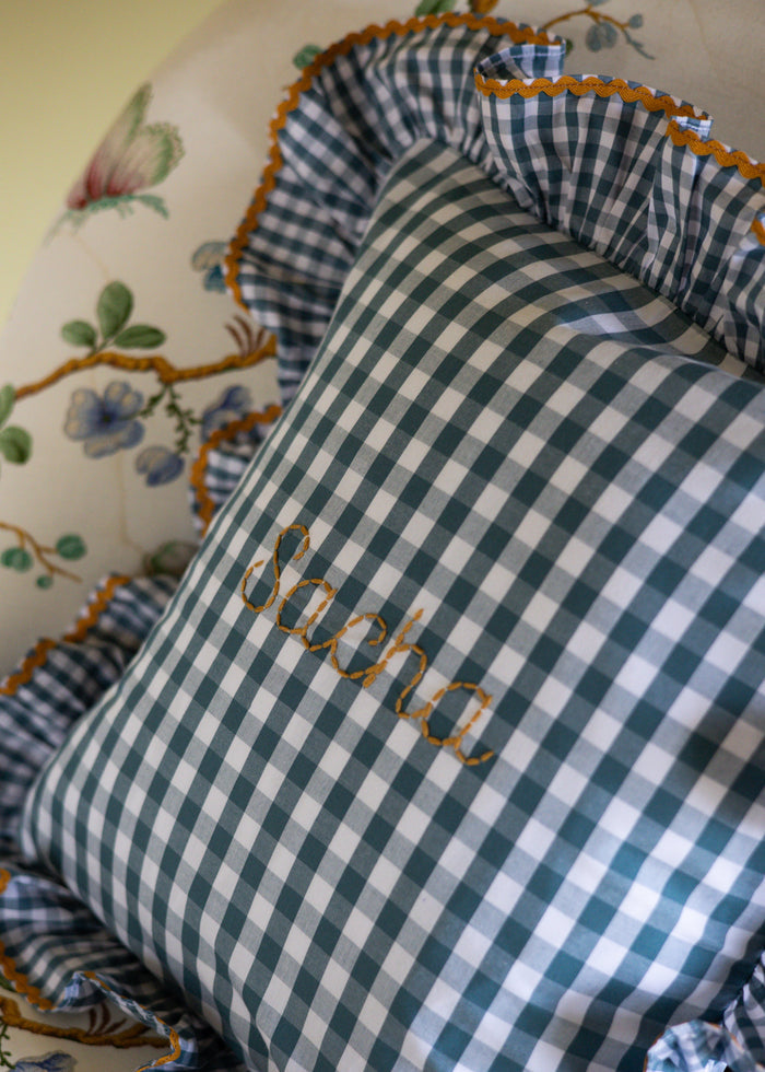 Cushion cover - Vichy Dark Green