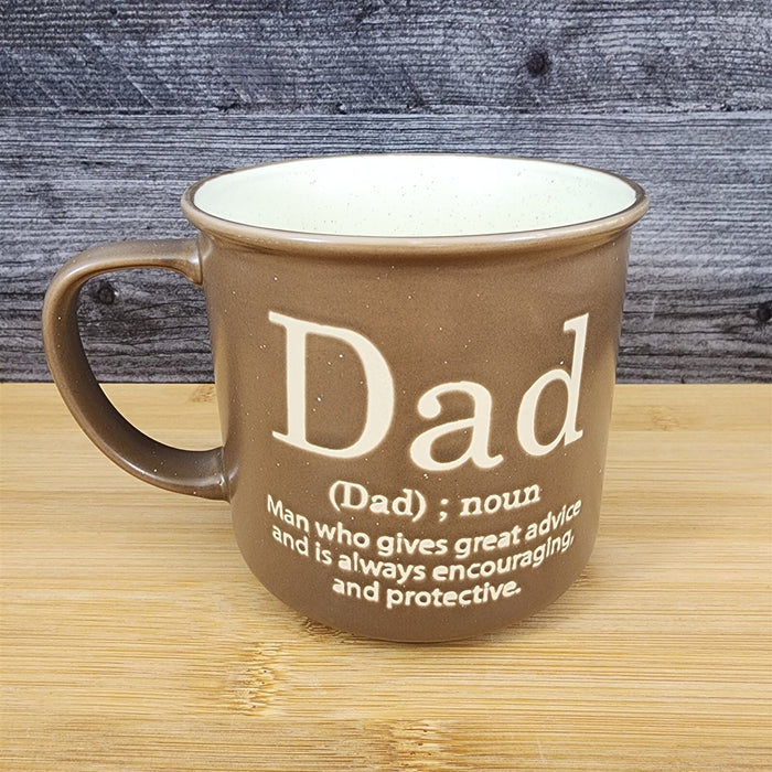 Dad Coffee Mug Ceramic Embossed Brown Tea Cup Great Father’s Day Gift 21oz