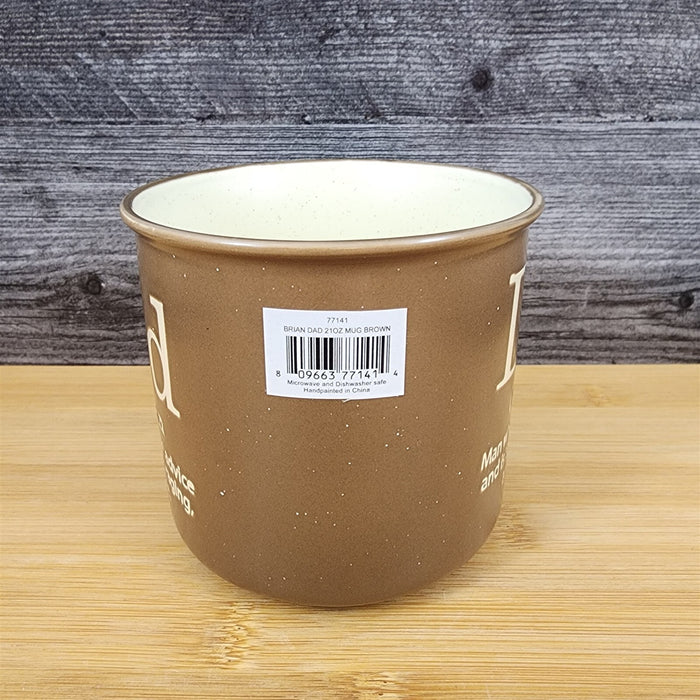Dad Coffee Mug Ceramic Embossed Brown Tea Cup Great Father’s Day Gift 21oz