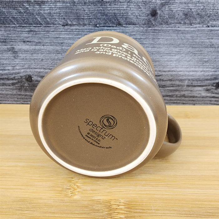 Dad Coffee Mug Ceramic Embossed Brown Tea Cup Great Father’s Day Gift 21oz